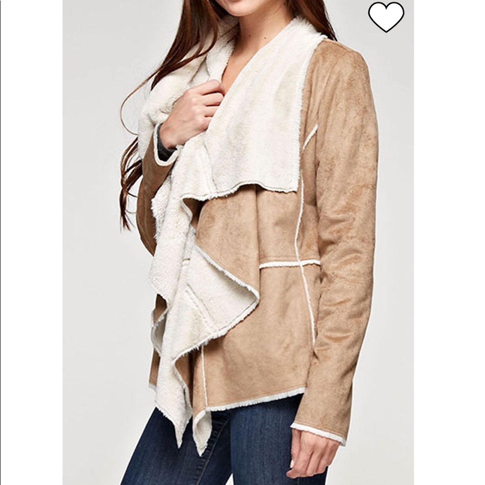 Lovestitch Faux Suede Drape Jacket